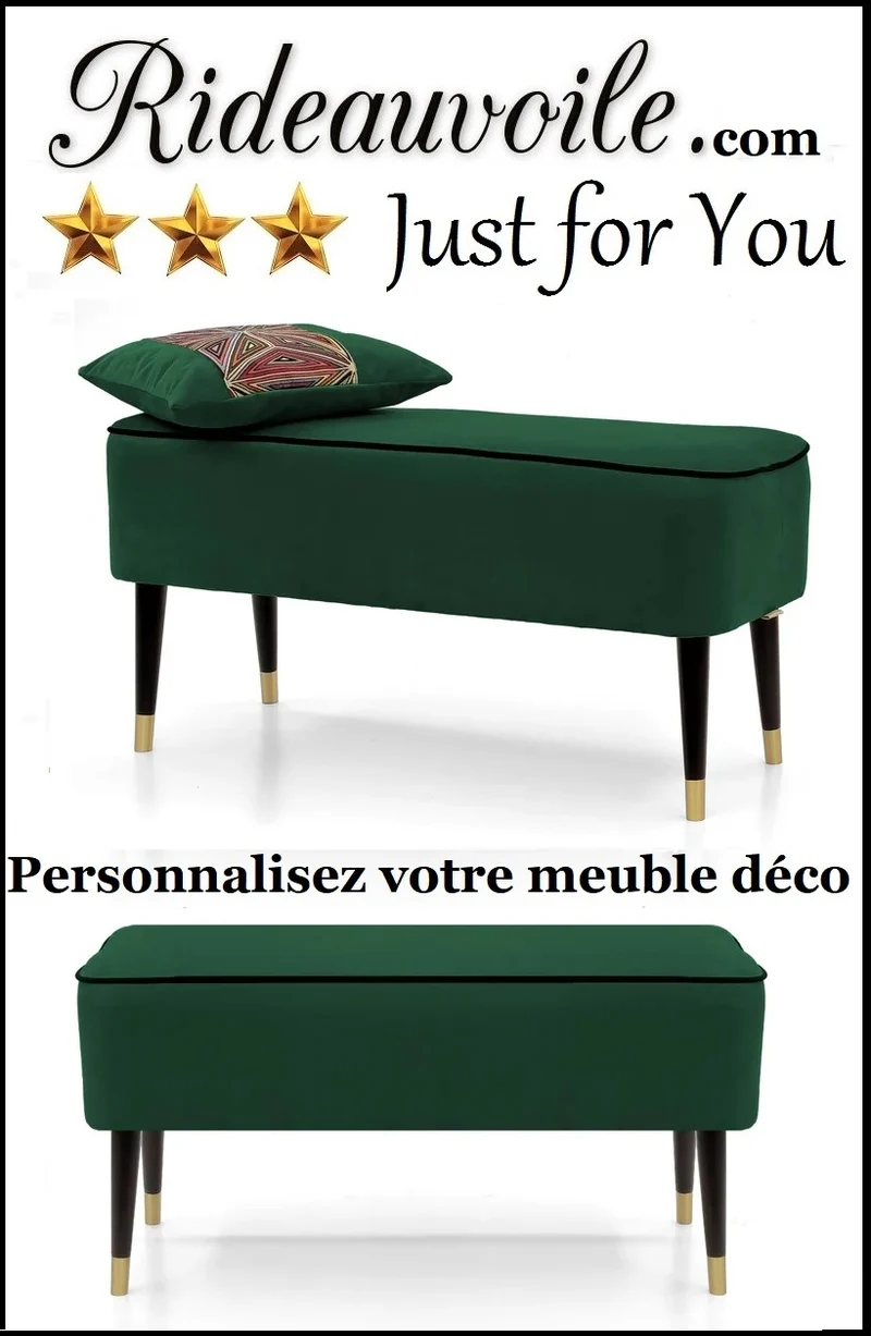 Canapé d'appoint vert foncé Banc d'appoint pouf et Repose-pieds Siège velours d'intérieur