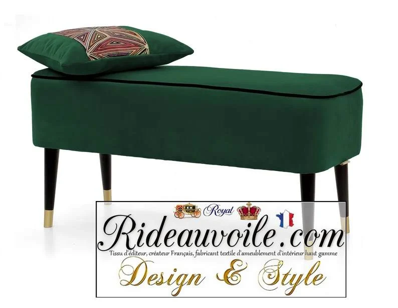 Canapé d'appoint vert foncé Banc d'appoint pouf et Repose-pieds Siège velours d'intérieur