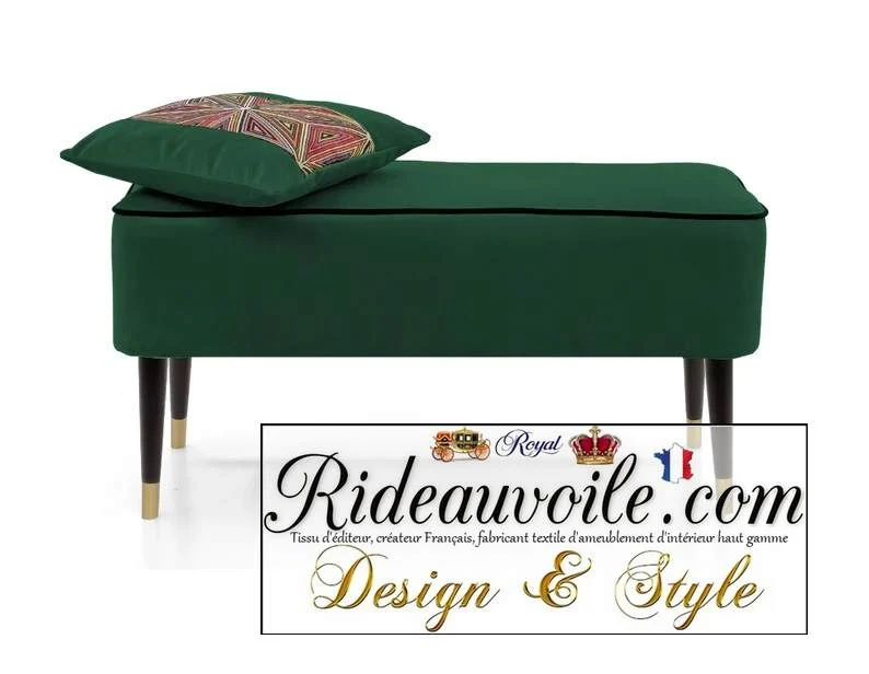 Canapé d'appoint vert foncé Banc d'appoint pouf et Repose-pieds Siège velours d'intérieur