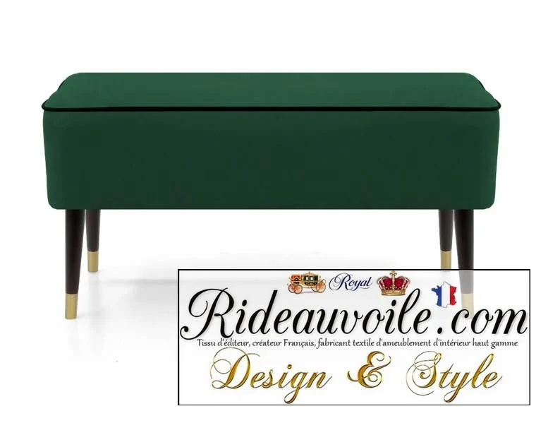 Canapé d'appoint vert foncé Banc d'appoint pouf et Repose-pieds Siège velours d'intérieur