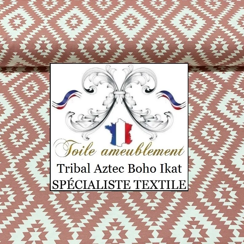 Tissu Boho Ikat Hydrofuge Toile Outdoor rideau Draperie