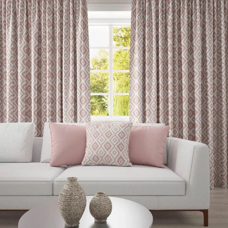 Tissu Boho Ikat Hydrofuge Toile Outdoor rideau Draperie