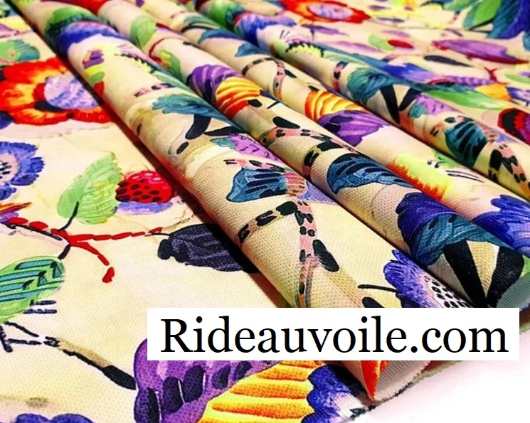 Tissu d’ameublement Mexicain Boho jardin, motif design floral au mètre rideau