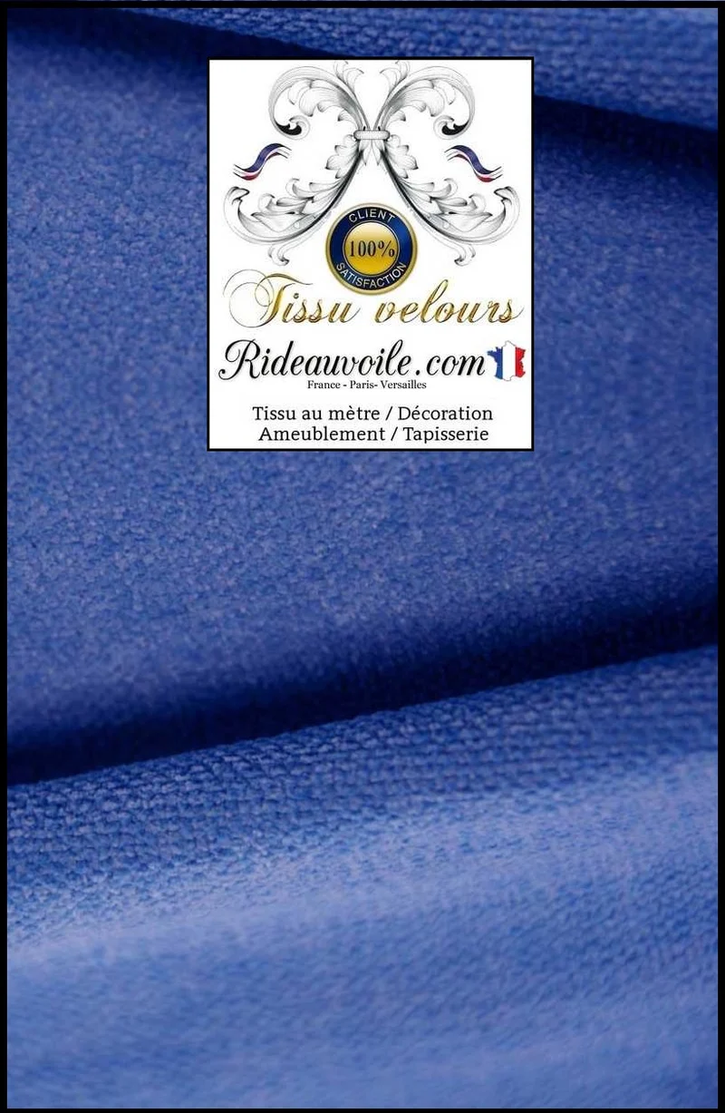 Tissu Velours bleu ameublement revêtement au mètre rideau sur mesure canapé