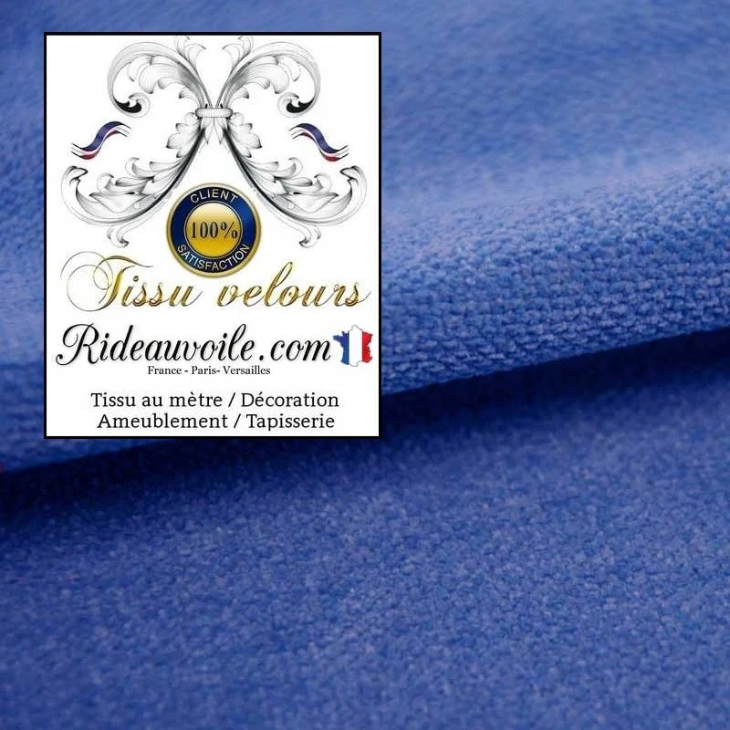 Tissu Velours bleu ameublement revêtement au mètre rideau sur mesure canapé