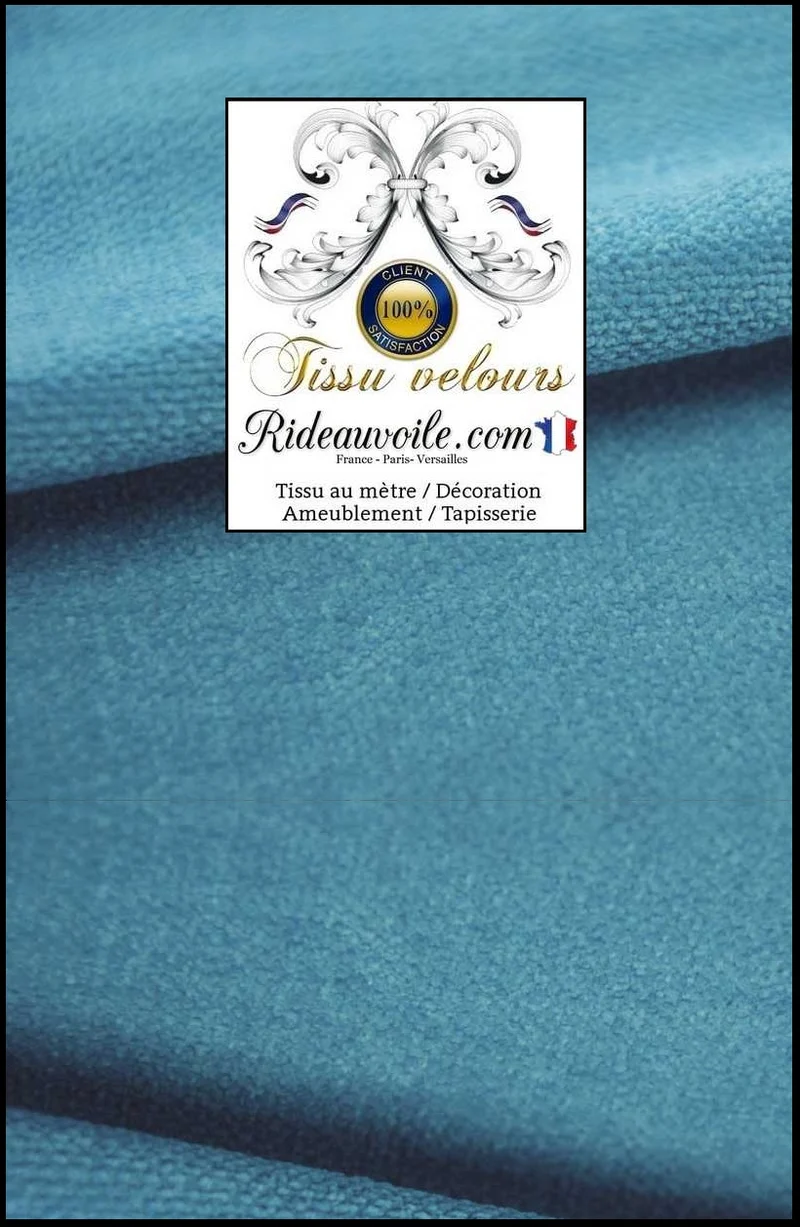 Velours uni bleu au mètre couture confection tissu rideau sur mesure canapé