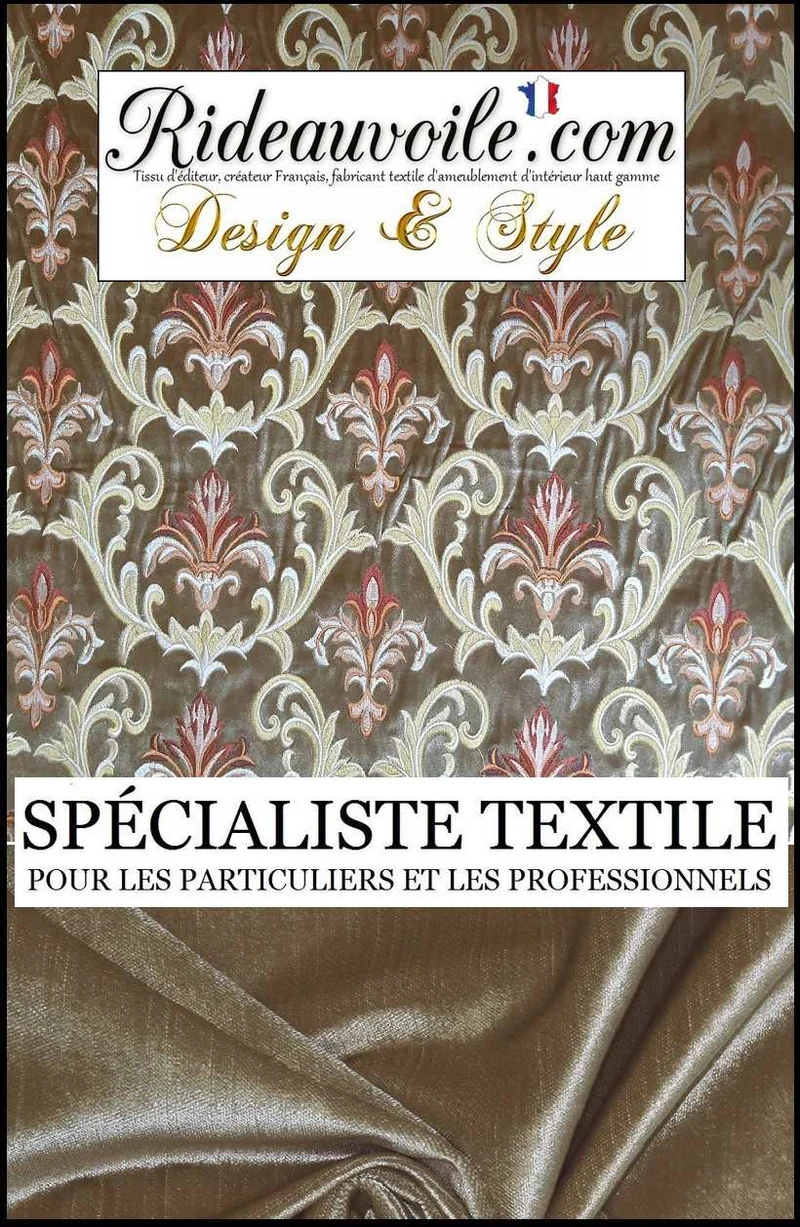 Jacquard ameublement tapisserie Tissu brodé Velours brun baroque mètre rideau