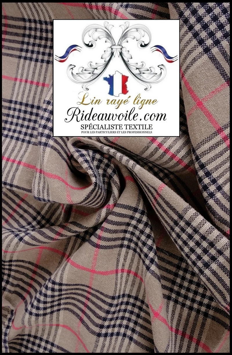 Tissu mètre LIN à carreaux écossais ameublement rideau toile à matelas tartan