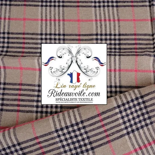 Tissu mètre LIN à carreaux écossais ameublement rideau toile à matelas tartan