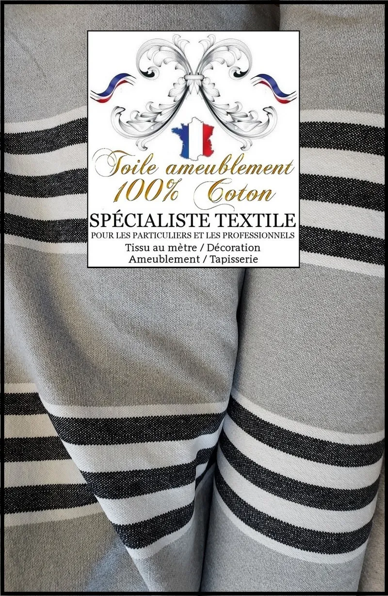 Boutique Toile matelas rayés lignes ameublement mètre French fabric ticking stripe
