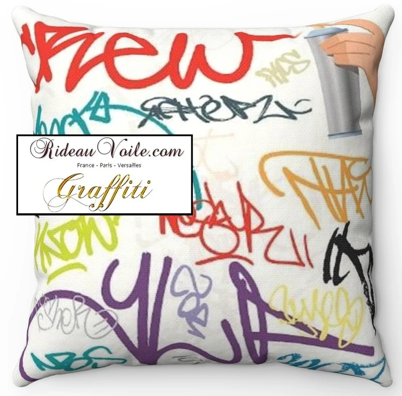 Tissu éditeur d'ameublement mètre motif tag imprimé Graffiti art Streets rideau