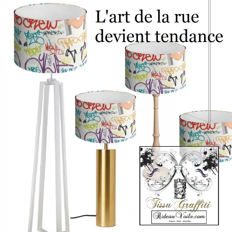 Tissu éditeur d'ameublement mètre motif tag imprimé Graffiti art Streets rideau