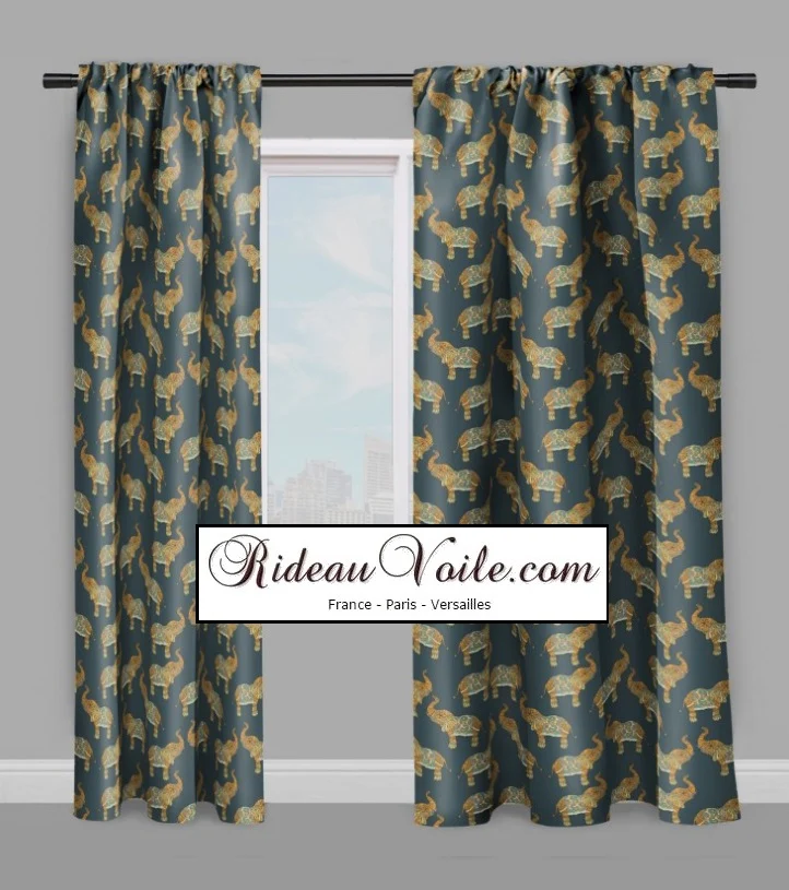 Tissu éléphants ameublement motif imprimé cachemire Indiens Paisley mètre rideaux