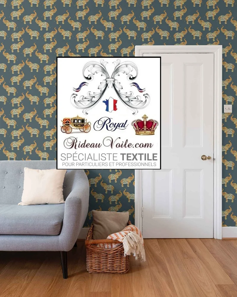 Tissu éléphants ameublement motif imprimé cachemire Indiens Paisley mètre rideaux