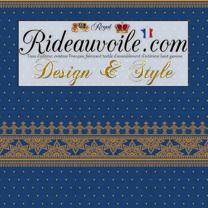 Tissu floral ameublement motif imprimé cachemire Indiens Paisley bleu mètre rideaux