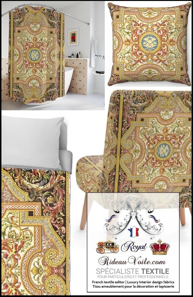 Textile ameublement tissu imprimé renaissance mètre rideau ornement moyen-âge