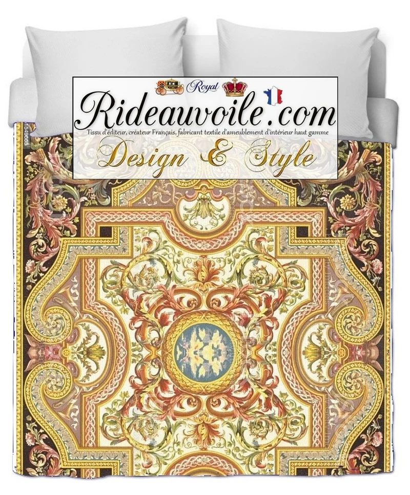 Textile ameublement tissu imprimé renaissance mètre rideau ornement moyen-âge