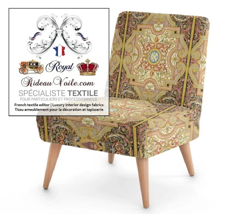 Textile ameublement tissu imprimé renaissance mètre rideau ornement moyen-âge