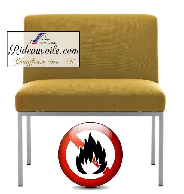 Meuble mobilier fauteuil siège non feu tissu ameublement mètre rideau Jaune safran