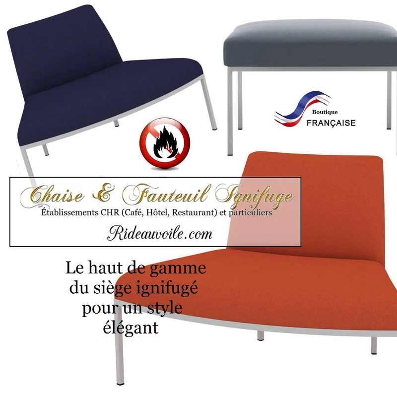 Meuble mobilier fauteuil siège non feu tissu ameublement mètre rideau Jaune safran
