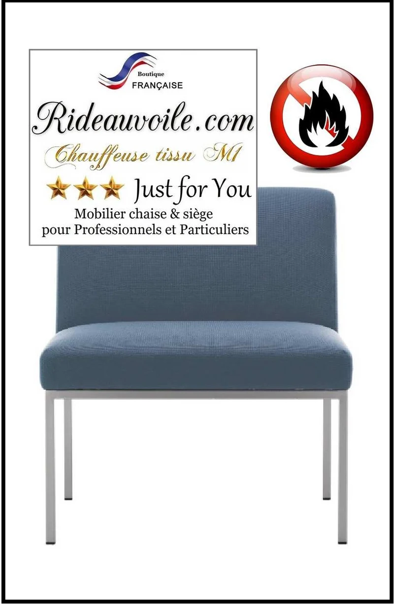 Meuble fauteuil siège Pro non feu tissu ameublement mètre rideau gris Bleu