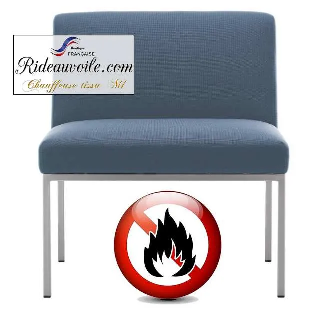 Meuble fauteuil siège Pro non feu tissu ameublement mètre rideau gris Bleu