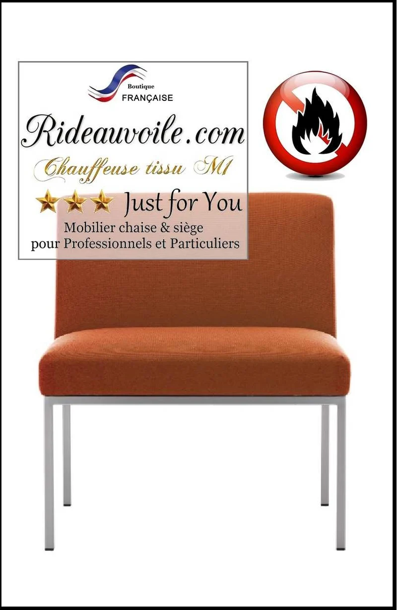 Meuble fauteuil d'appoint siège Pro non feu tissu ameublement au mètre rideau orange