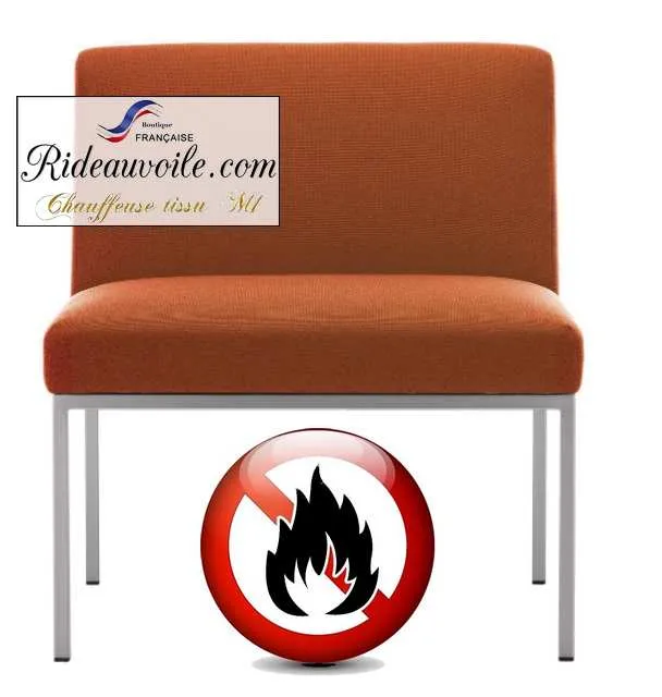 Meuble fauteuil d'appoint siège Pro non feu tissu ameublement au mètre rideau orange