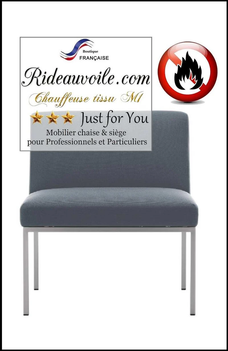 Mobilier Fauteuil Chaise d'appoint tissu d'ameublement ignifuge mètre rideau gris
