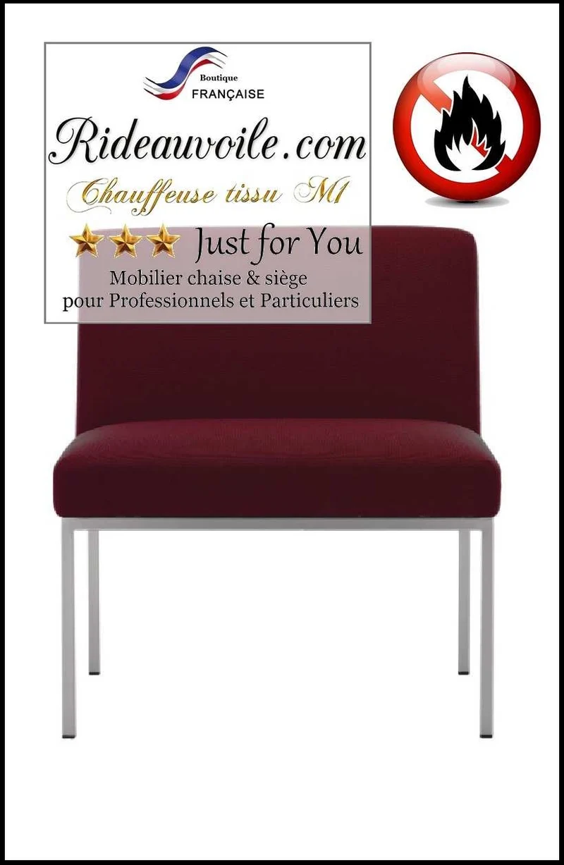 Mobilier Fauteuil Chaise d'appoint tissu d'ameublement ignifuge mètre grenat rideau