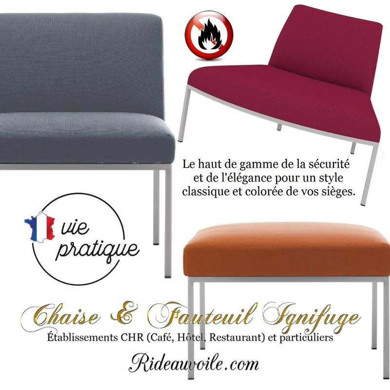 Mobilier Fauteuil Chaise d'appoint tissu d'ameublement ignifuge mètre grenat rideau