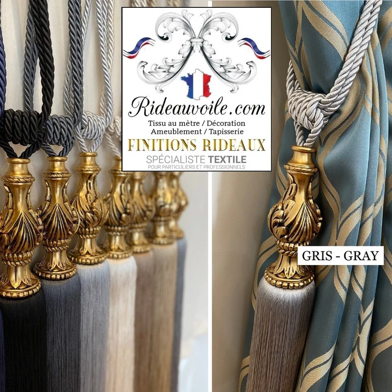 Luxe boutique passementier Paris tissu ameublement tringlerie Embrasse de Rideau