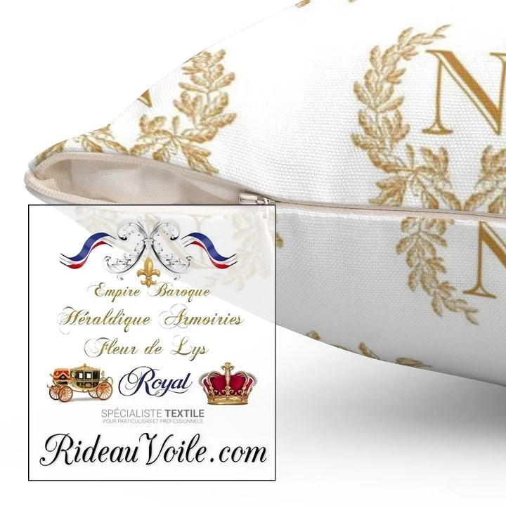 Tissus ameublement histoire Couronne Empire au mètre motif Napoléon rideau