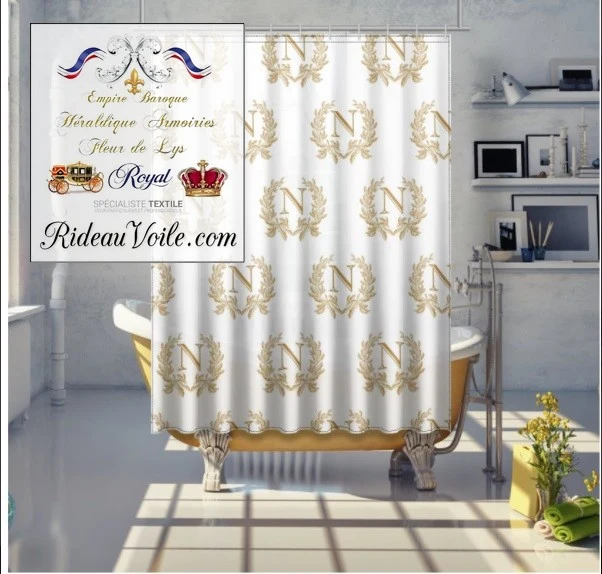 Tissus ameublement histoire Couronne Empire au mètre motif Napoléon rideau