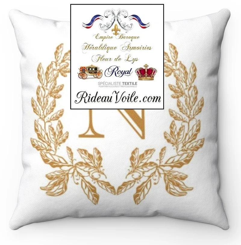 Tissus ameublement histoire Couronne Empire au mètre motif Napoléon rideau