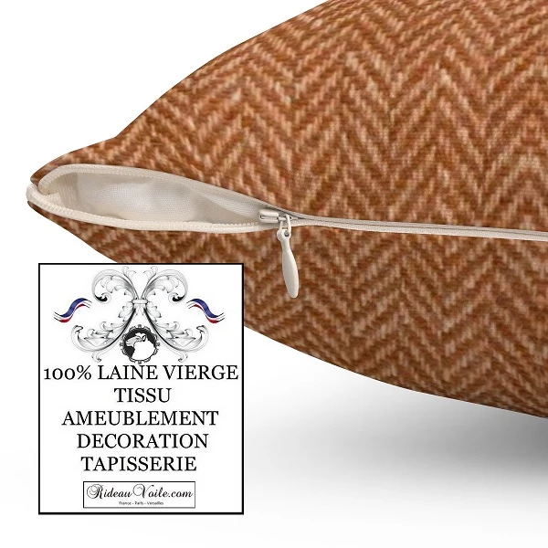 Tissu ameublement Laine Chevron marron au mètre fabricant éditeur textile rideau