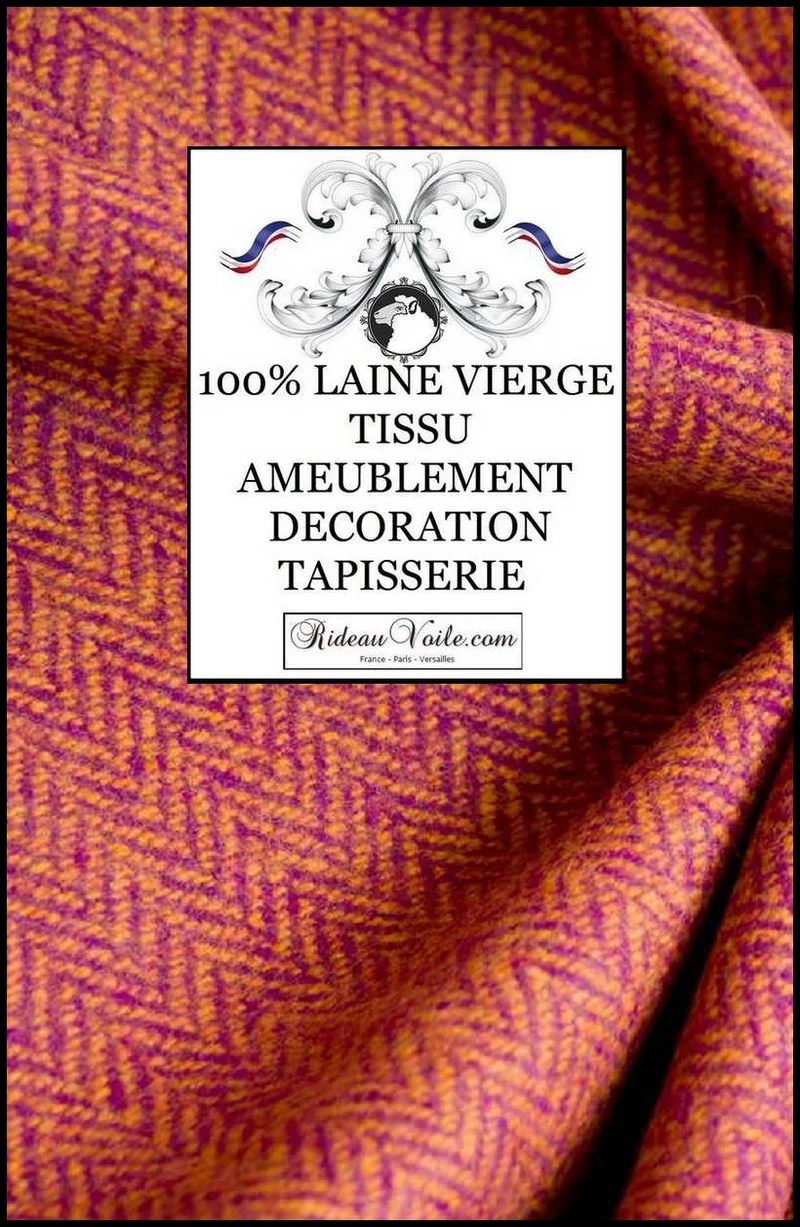 Tissu éditeur ameublement fabricant étoffes haut de gamme Laine Chevron mètre