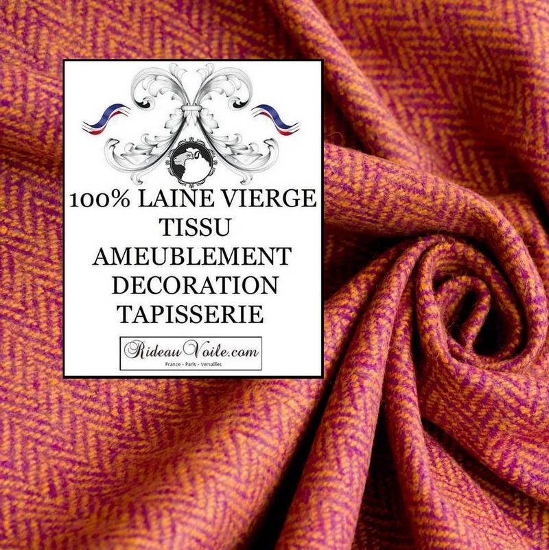 Tissu éditeur ameublement fabricant étoffes haut de gamme Laine Chevron mètre