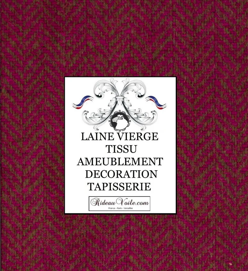 Tissus tweed ameublement intérieur Laine vert rose Chevron mètre rideau canapé