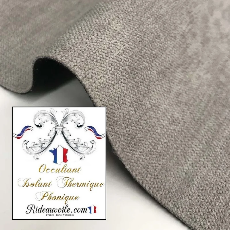 Tissu ameublement velours gris au mètre occultant rideau Isolation thermique acoustique