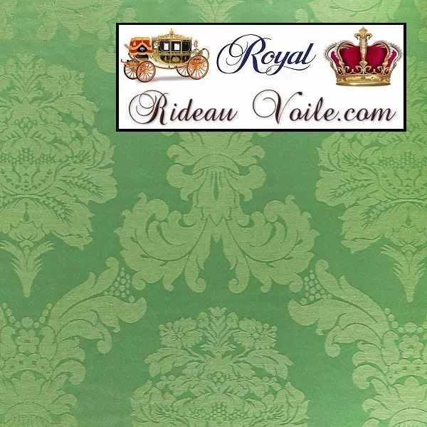 Tissu vert ameublement mètre jacquard Damasco vert rideau Damassé