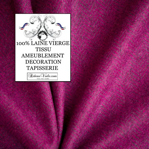 Laine jacquard ameublement tissu motif Chevron gris rose mètre rideau canapé