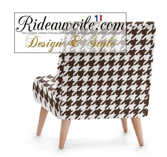 Jacquard laine tissu ameublement Pied-de-poule au mètre rideau voilage canapé