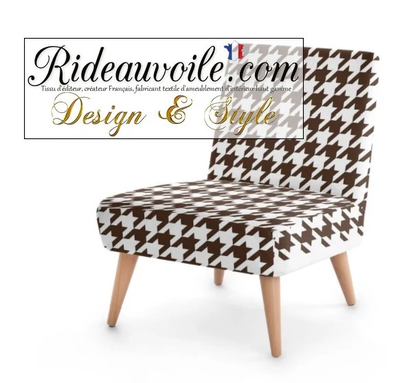 Jacquard laine tissu ameublement Pied-de-poule au mètre rideau voilage canapé