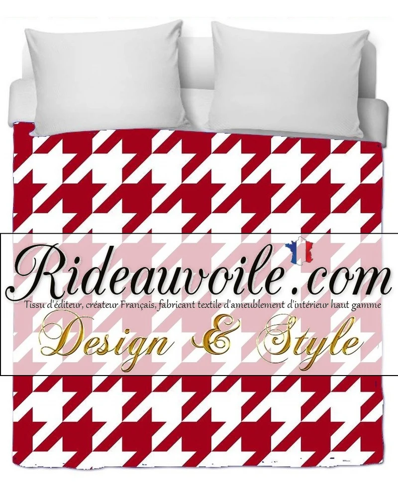 Pied-de-poule au mètre rideau voilage canapé fauteuil tissu jacquard ameublement