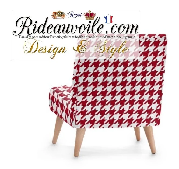 Pied-de-poule au mètre rideau voilage canapé fauteuil tissu jacquard ameublement