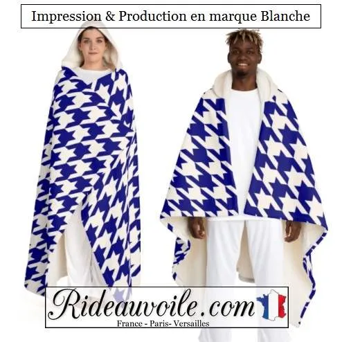 Tissu ameublement imprimé pied-de-poule au mètre rideau voilage canapé fauteuil