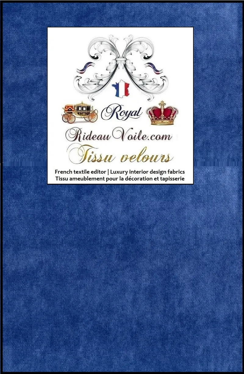 Décoration design intérieur velours Bleu tissu ameublement au mètre rideau canapé