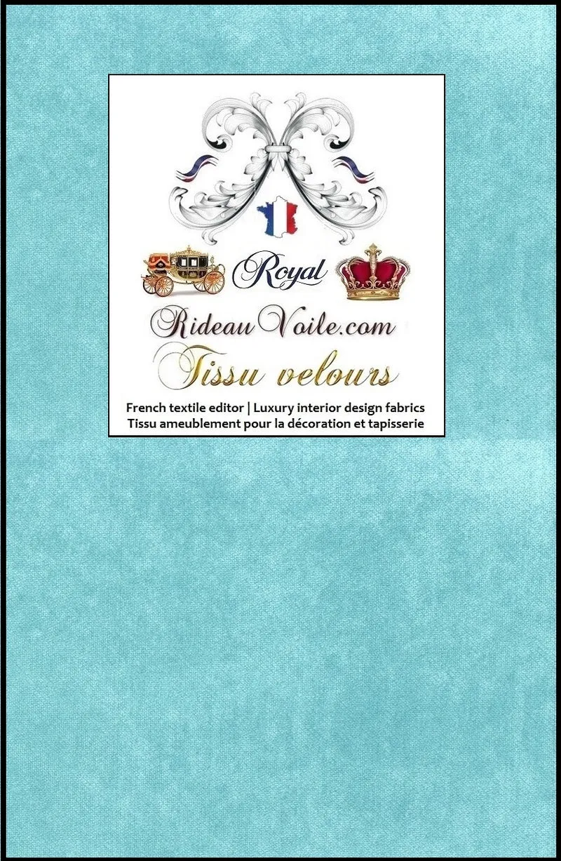 Tissu Bleu d'éditeur d'ameublement velours doux uni au mètre confection rideau