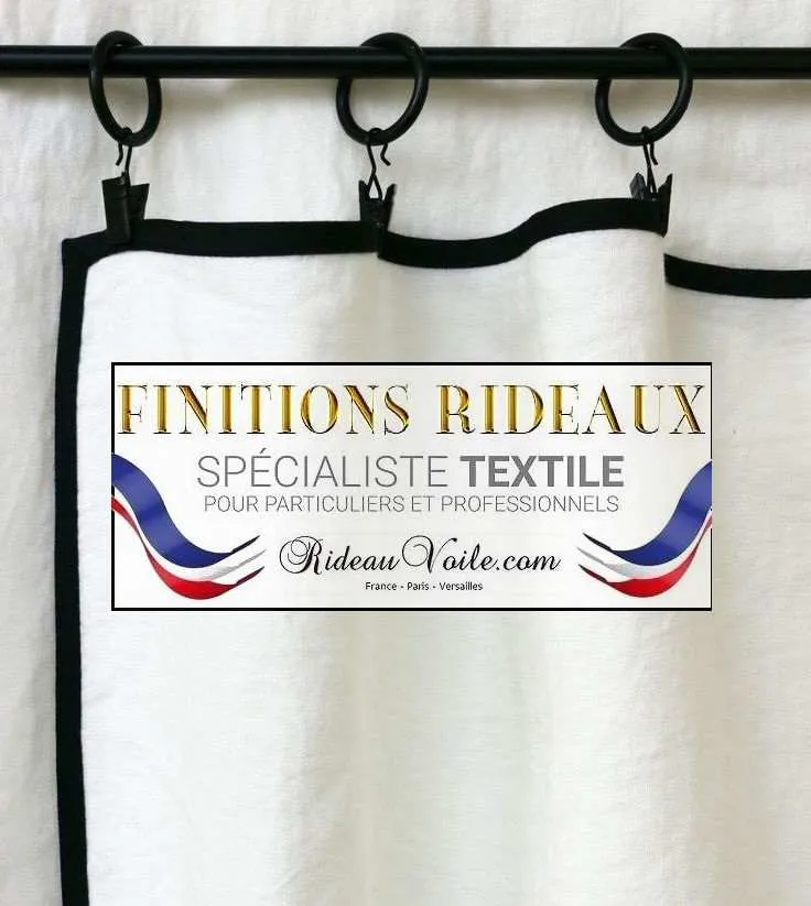 Comment choisir passementerie galon finition biais Noir bordure rideau sur mesure